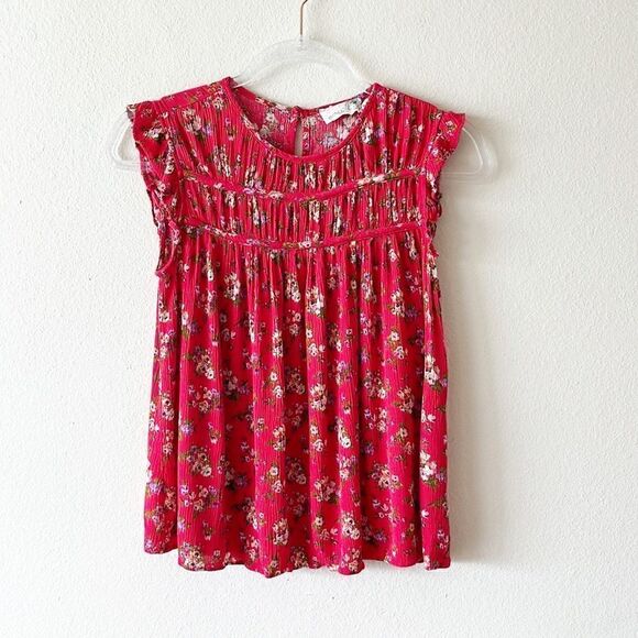 Everleigh Smocked Baby Doll Floral Sleeveless Top - Picture 1 of 8